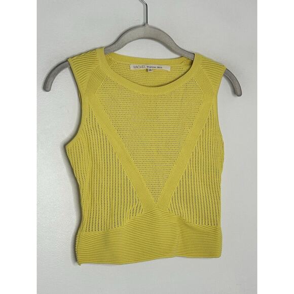 Rachel Zoe Women’s Crochet Yellow Knit Skirt Set 2-Piece Size Small - Picture 3 of 10